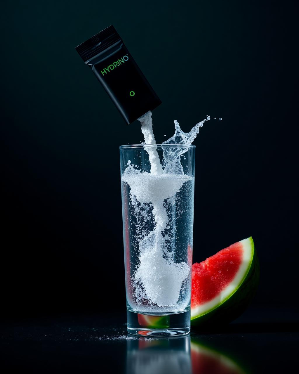 Hydrino Kids stick lost op in een glas water